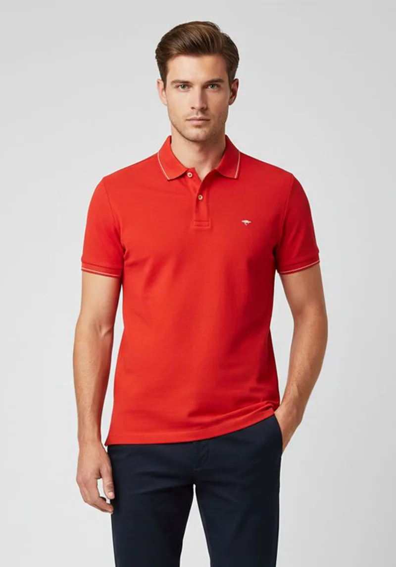 Fynch Hatton Polo Μπλούζα Supima - 1503 1702 363 Poppy Red