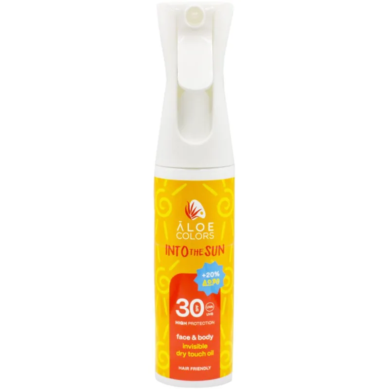 Aloe Colors Promo Into the Sun Spf30 High Protection Face, Body & Hair Oil Αντηλιακό Ξηρό Λάδι Προσώπου, Σώματος & Μαλλiών για Απαλό & Λαμπερό Δέρμα & Ανάλαφρα Λεία Μαλλιά 240ml