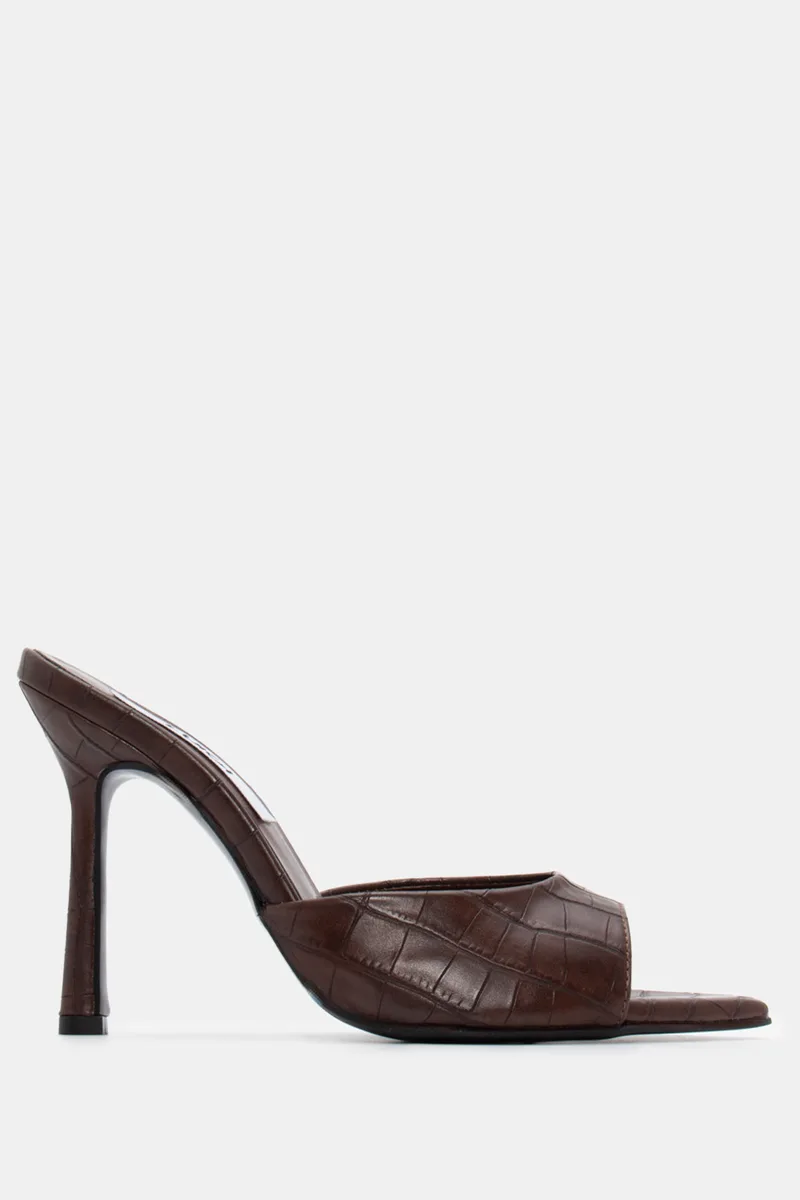 LUIGI DESIGN - Mules Μυτερά - Καφέ Σκούρο