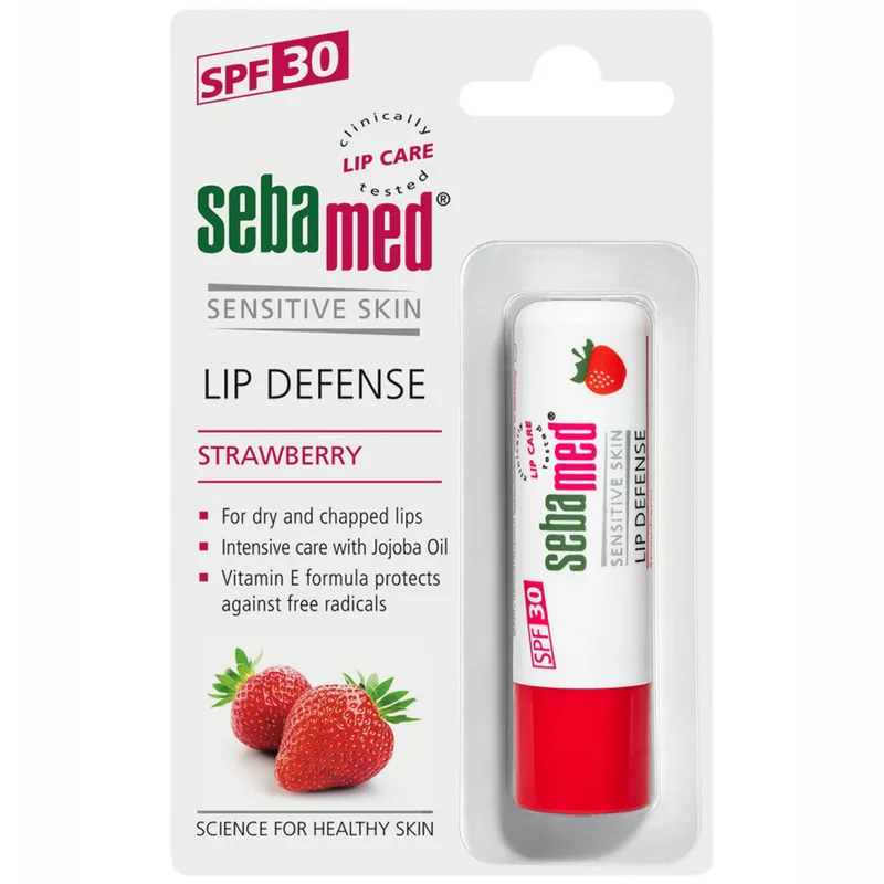 Sebamed Lip Defense Stick Spf30 Φροντίδα για Ξηρά & Σκασμένα Χείλη με Υψηλή Αντηλιακή Προστασία 4.8g - Strawberry