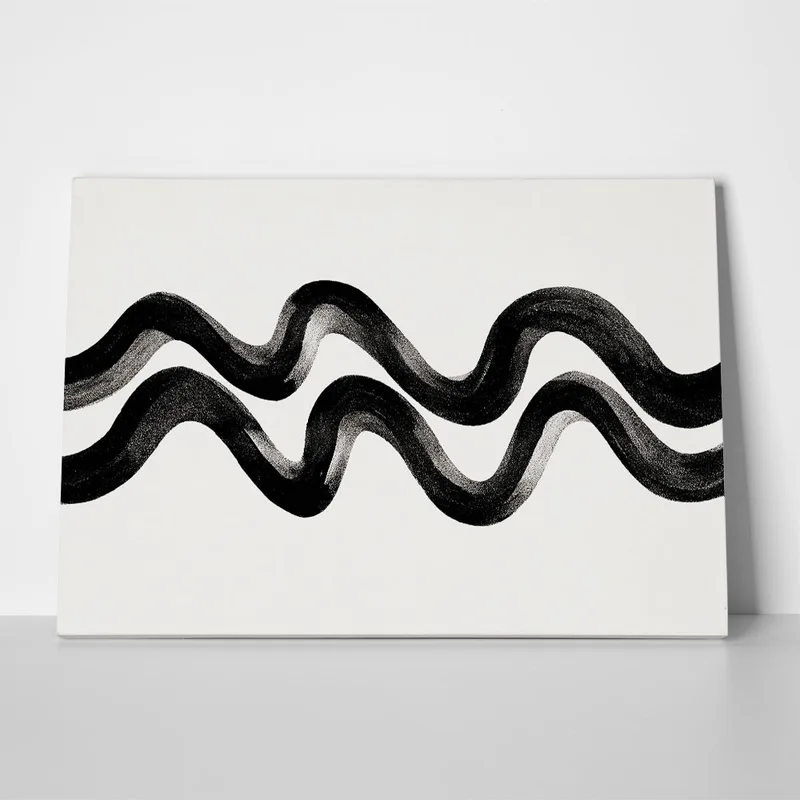 Πίνακας σε Καμβά BOHO BLACK & WHITE WAVES