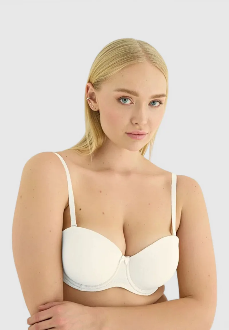 Norddiva Strapless Σουτιέν με Ελαφριά Ενίσχυση & Αποσπώμενες Τιράντες Λευκό NRD5800-1-Λευκό