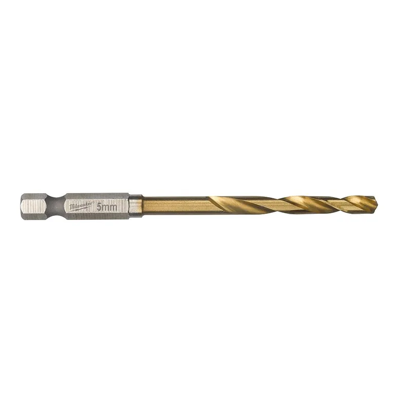 Τρυπάνι Αέρος Τιτανίου 1/4" Φ5mm MILWAUKEE HSS-G TIN RED HEX