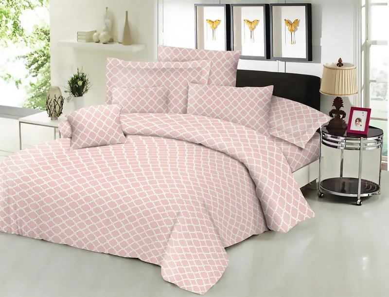 Σεντόνι Μεμονωμένο Εμπριμέ Polycotton Διπλό Με Λάστιχο 150x200+22εκ. Montana Peach Komvos Home 7002188-56F (Τύπος κατωσέντονου: Με Λάστιχο, Ύφασμα: 50% Cotton-50% Polyester, Χρώμα: Ροδακινί, Μέγεθος: Διπλά) - KOMVOS HOME - 7002188-56F