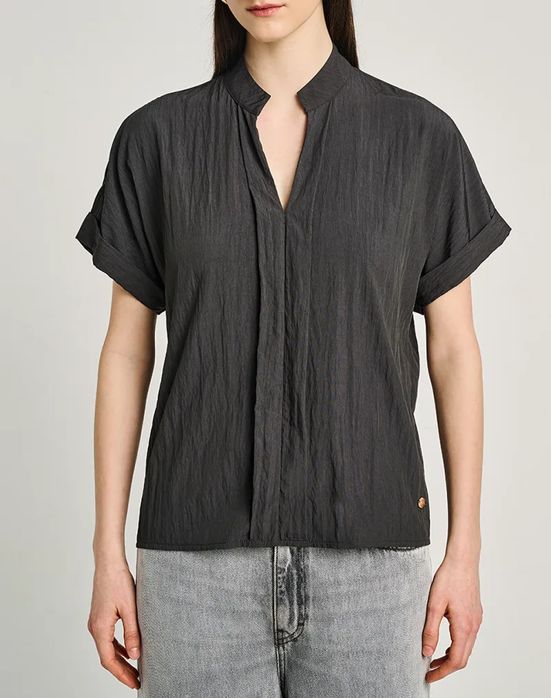 STAFF Hannah Short Sleeve Shirt 75%Rayon 25%Nylon 62-203.055-Ν0090 Black