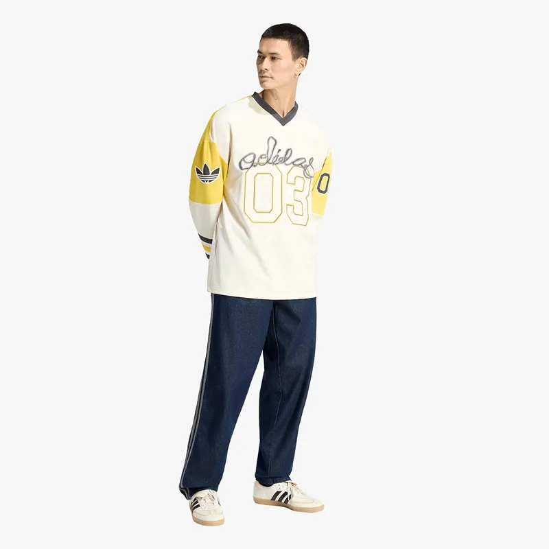 Φανελάκια adidas Hockey Long Sleeve Jersey Eqt Yellow/ Pure Ruby XL