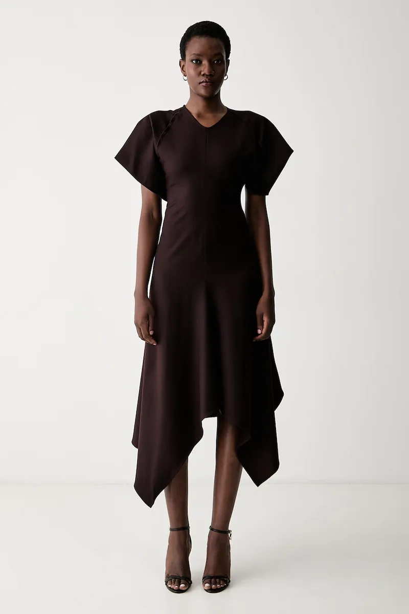 Victoria Beckham ασύμμετρο φόρεμα μάλλινο