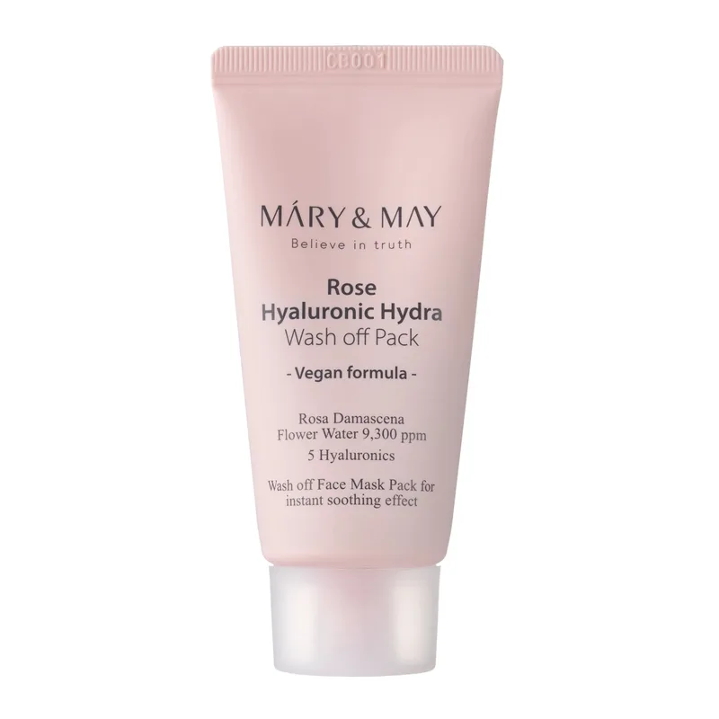 Mary&May Rose Acido Ialuronico Hydra Wash-off Pack Crema Maschera 30g