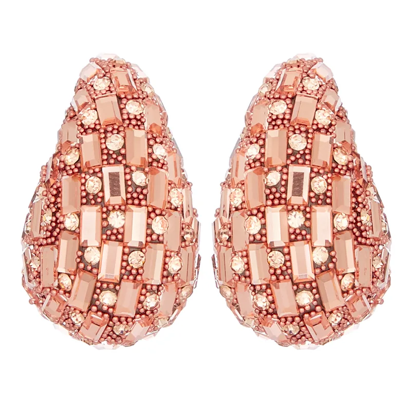 σκουλαρίκια Glam Stagona στρας rose gold