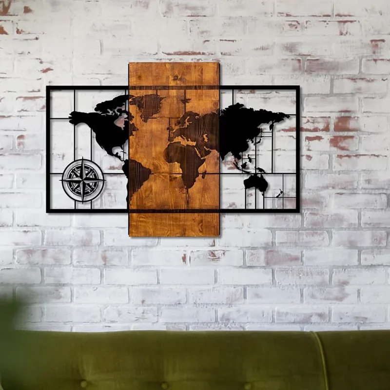 Διακοσμητικό Τοίχου (85x58) A-G World Map 899SKL1330