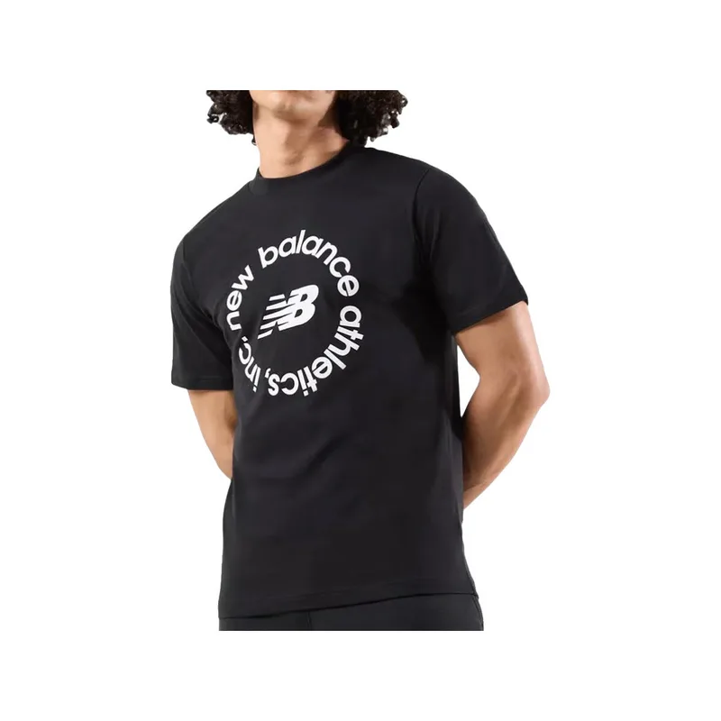 T-shirt με κοντά μανίκια New Balance T-shirt mt43907-bk 100% coton