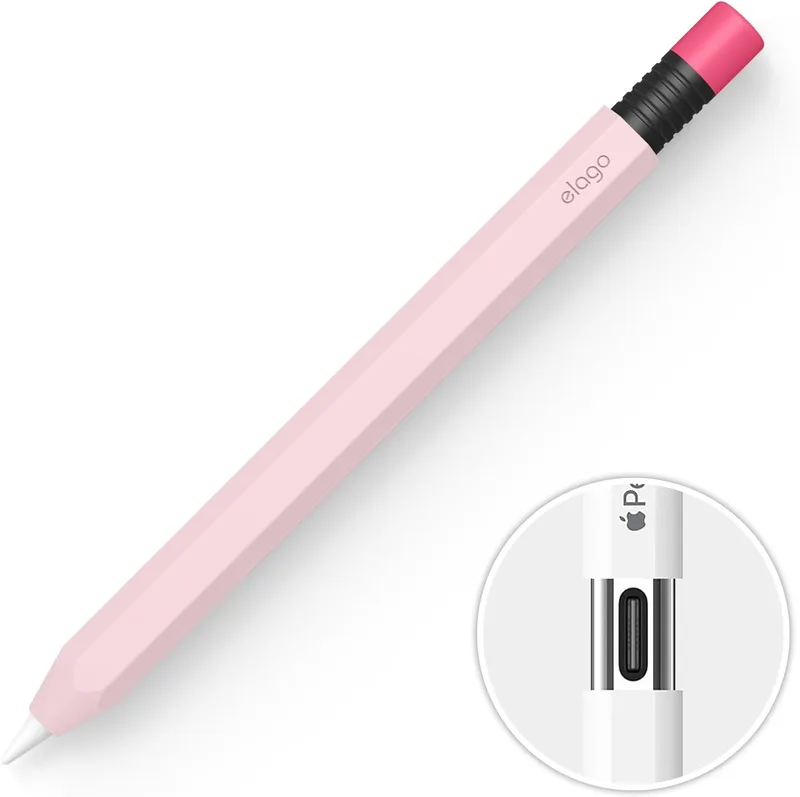 Elago Classic Pencil Case - Θήκη Premium Σιλικόνης Apple Pencil USB-C - Lovely Ροζ (EAPENC-SC-LPK)