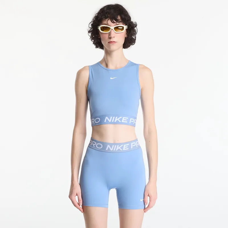 Nike Pro Women's Dri-FIT Cropped Tank Top Work Blue/ White S