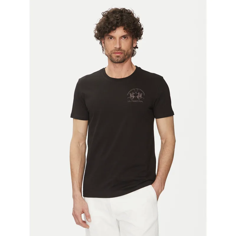 La Martina T-Shirt Vernie MAR009 JS206 Μαύρο Regular Fit