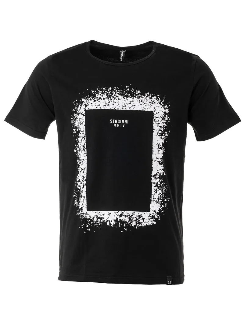 Ανδρικό t-shirt με στάμπα σε μαύρο χρώμα