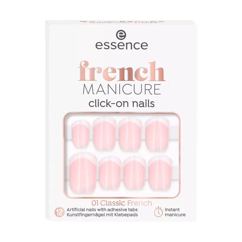 Σετ μανικιούρ Essence French Manicure Click-on False Nails - 01 Classic Frenc