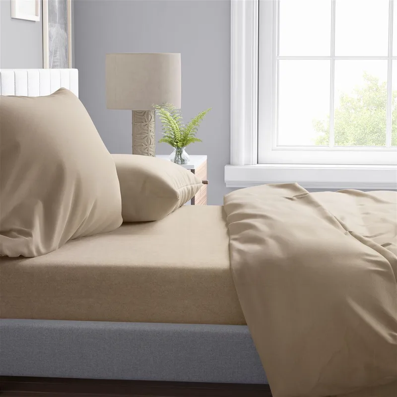 Σετ Σεντόνια King Size 4 Τεμαχίων Dimcol Solid 502 240x270 Μπεζ