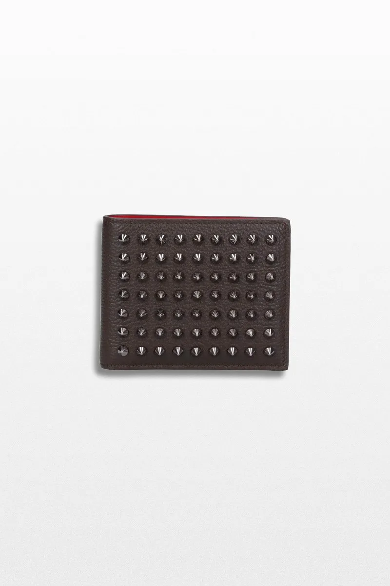 CHRISTIAN LOUBOUTIN Ανδρικό Καφέ Studded Bifold Wallet