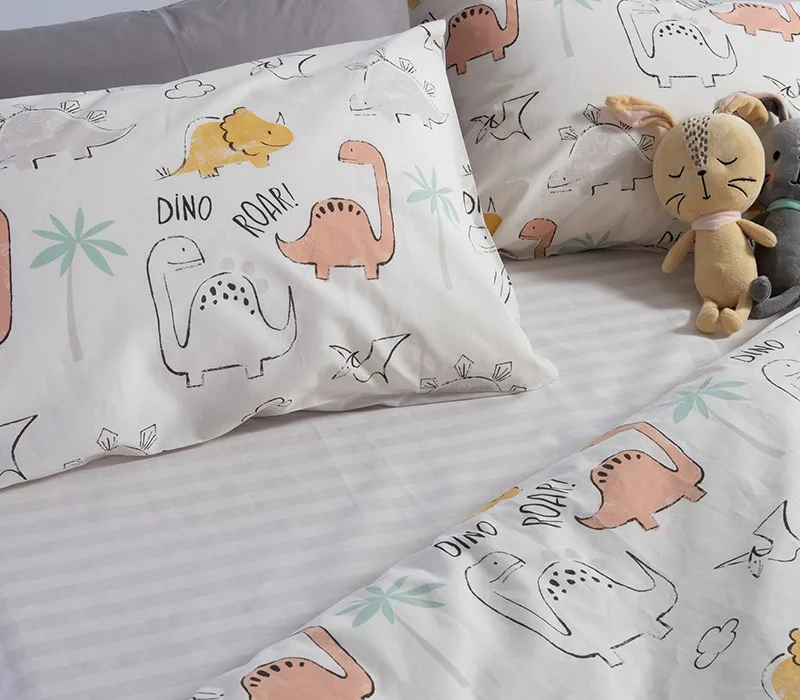 Παιδικά Σεντόνια Μονά (Σετ) Nef-Nef Homeware Dinosaur Art Ecru