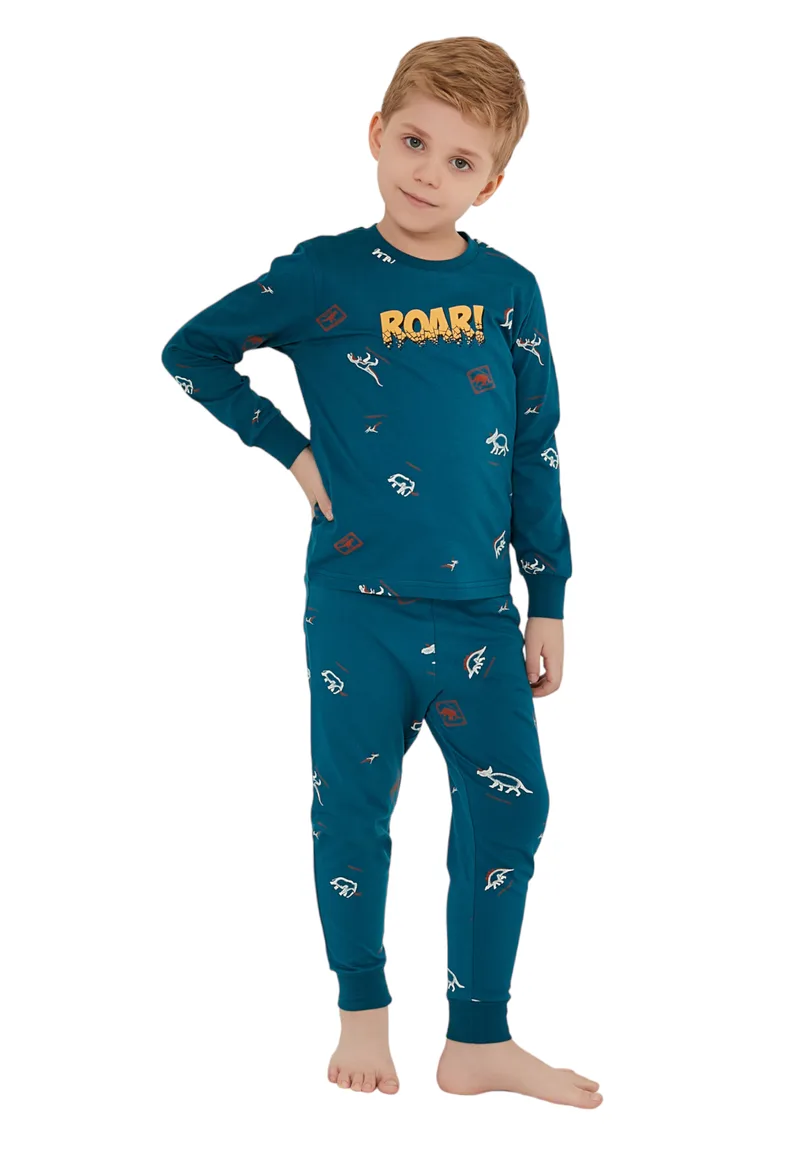 Πιτζάμα παιδική Rolypoly Roar kid RP3222K-Πετρόλ