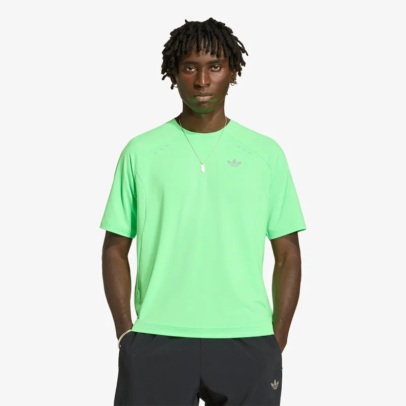 T-shirt adidas Tech Trefoil Essentials Polyester T-Shirt Screaming Green L