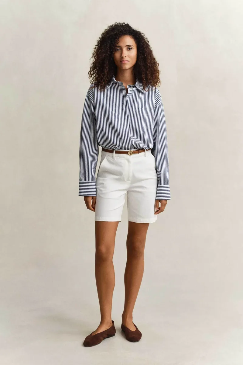 Gant γυναικεία βερμούδα chino Regular Fit - 4020130 Λευκό