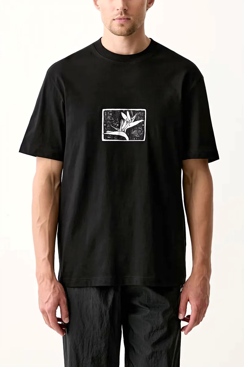 HUGO T-SHIRT DARISE LOGO ΜΑΥΡΟ