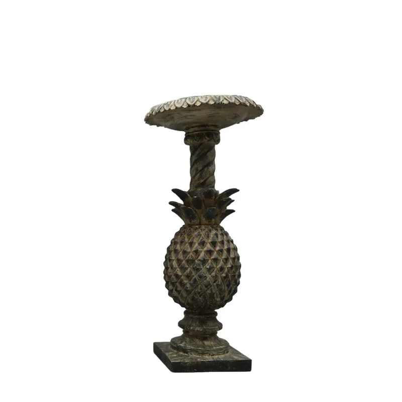 Κηροπήγιο Polyresin Ανανάς Πράσινο ESPIEL 10,8x26εκ. FIG207 (Υλικό: Polyresin, Χρώμα: Πράσινο ) - ESPIEL - FIG207