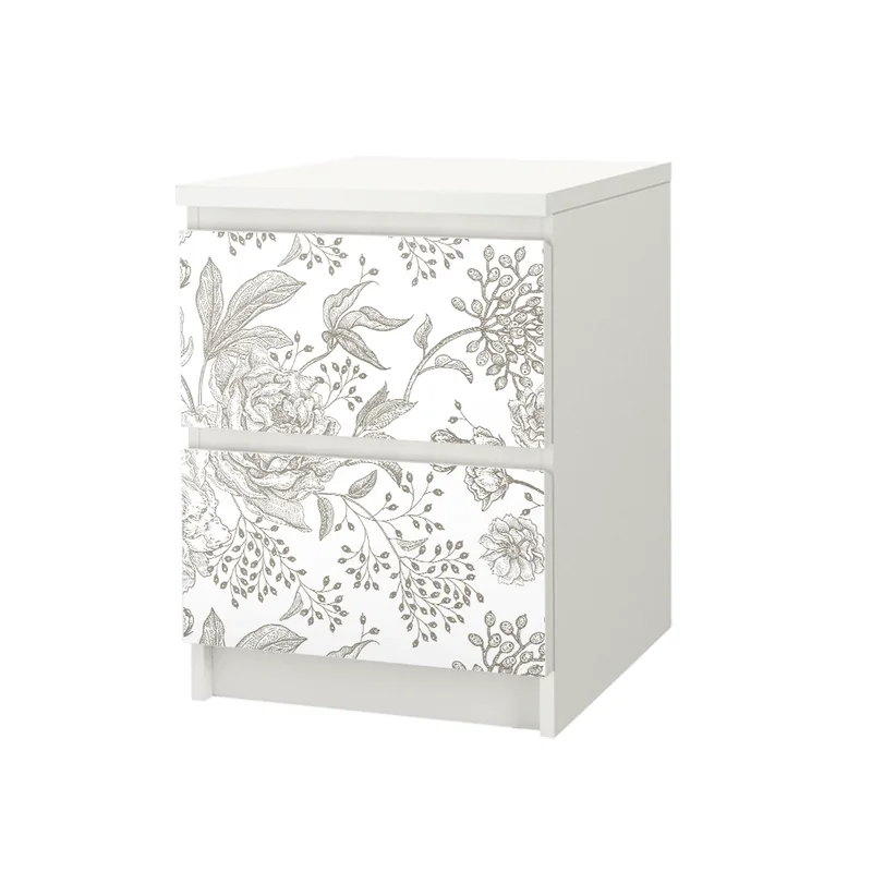 Αυτοκόλλητο Συρταριέρας GRAY VINTAGE FLOWERS