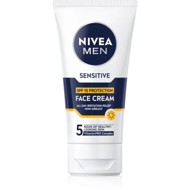 NIVEA MEN Sensitive προστατευτική κρέμα για άντρες SPF 15 75 ml