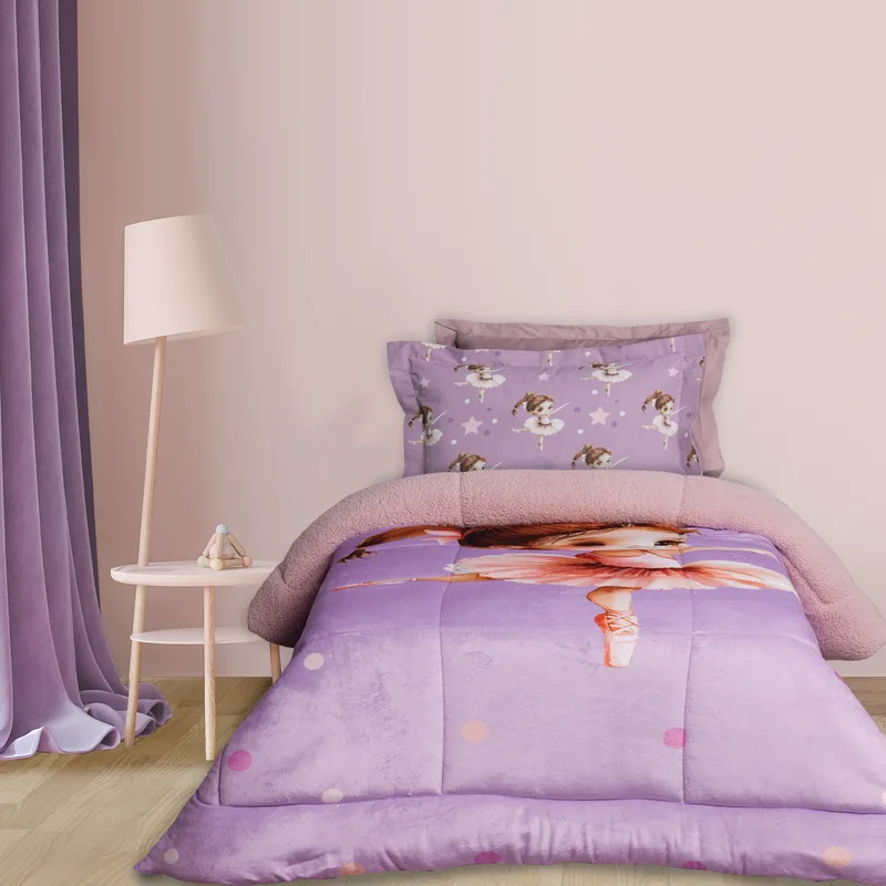Κουβερτοπάπλωμα Fleece-Sherpa Μονό 160x220εκ. Kid 4972 Ροζ-Purple Das Kids (Ύφασμα: Polyester, Χρώμα: Ροζ) - DAS KIDS - 421910104972