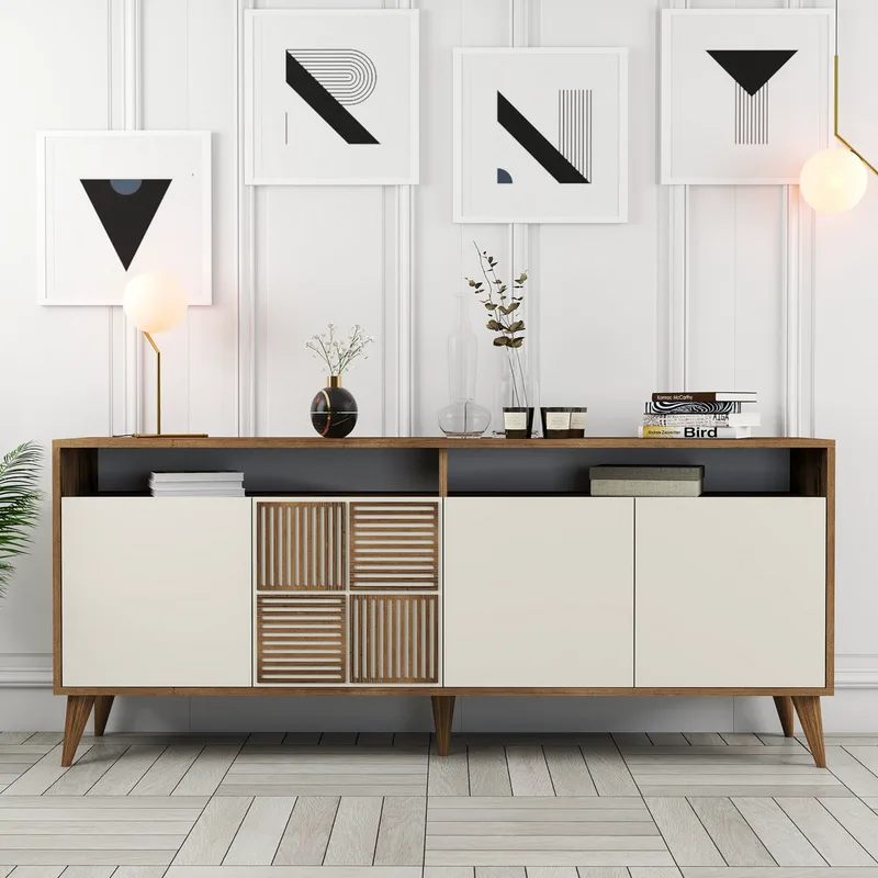 Κονσόλα Milan - Walnut, Cream 845Hct5319 (180x78x35)