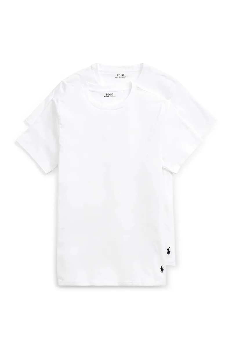 ΑΝΔΡΙΚΟ T-SHIRT CLASSIC 2-PACK CREW POLO RALPH LAUREN ΚΑΝΟΝΙΚΗ ΓΡΑΜΜΗ ΛΕΥΚΟ