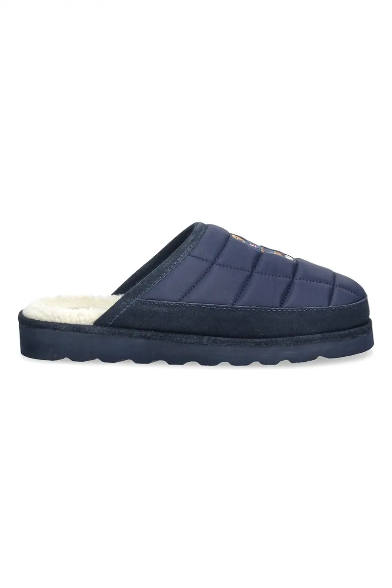 RALPH LAUREN ΠΑΝΤΟΦΛΕΣ READE SFF BR-DS-SLIP LOGO BEAR ΜΠΛΕ