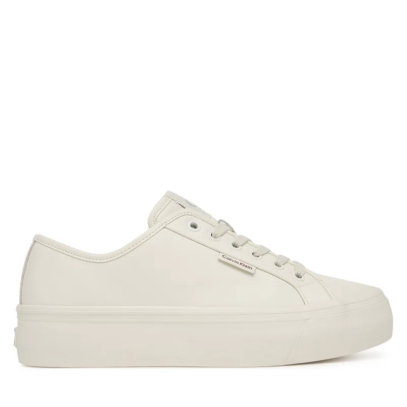 Αθλητικά Calvin Klein Vulc Flatf Lace Up Lth YW0YW01932 Λευκό