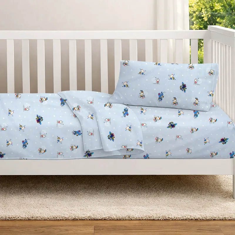 Σεντόνι Κούνιας Με Λάστιχο 70x140+15 Dimcol Bears Playtime 591 Sky Blue