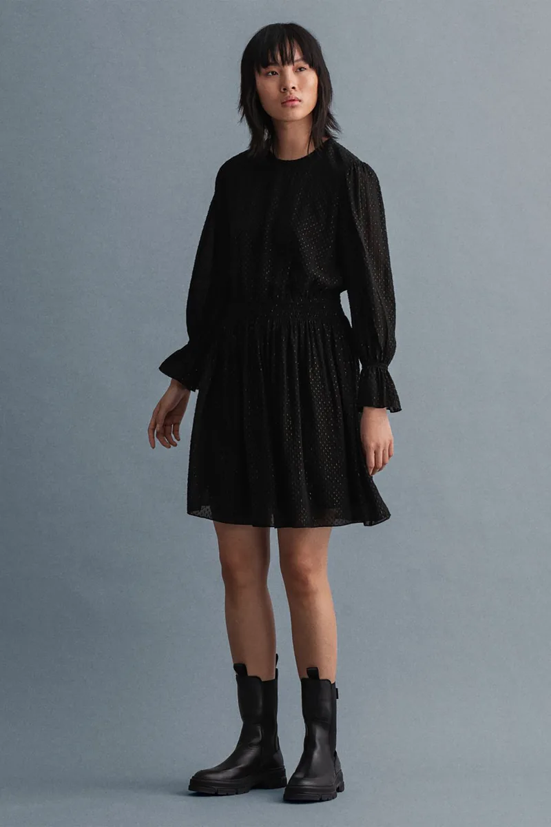 Gant γυναικείο mini φόρεμα με μικροσχέδιο "Χρυσό Dot" - 4503160 Μαύρο