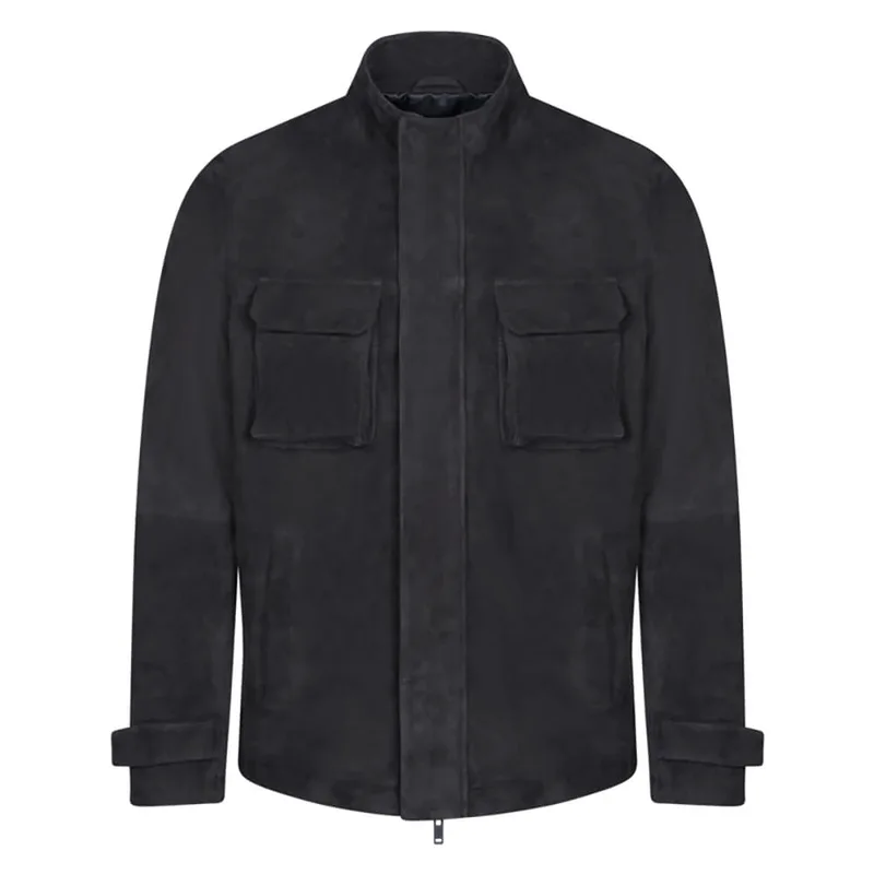 Σουέντ Δερμάτινο Jacket Καφέ (Modern Fit)