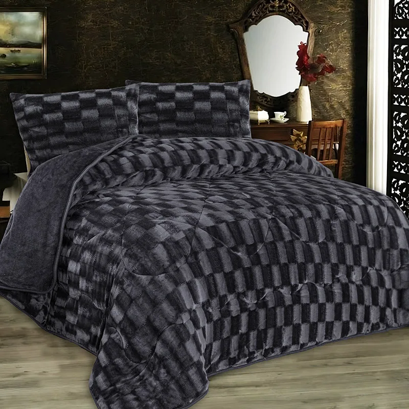 Κουβερτοπάπλωμα Υπέρδιπλο 220X240 Dimcol 1940 Grey-Black (220x240)