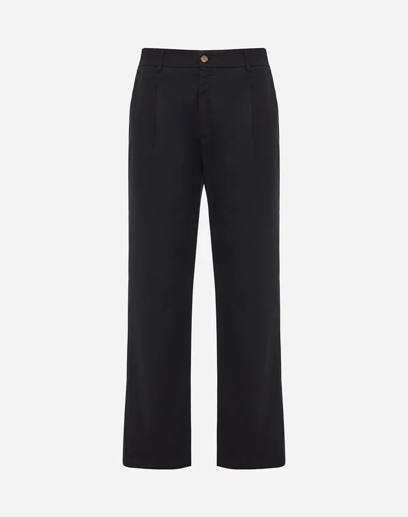 DIRTY LAUNDRY PLEATED TROUSERS DLMP000137-BLACK Black