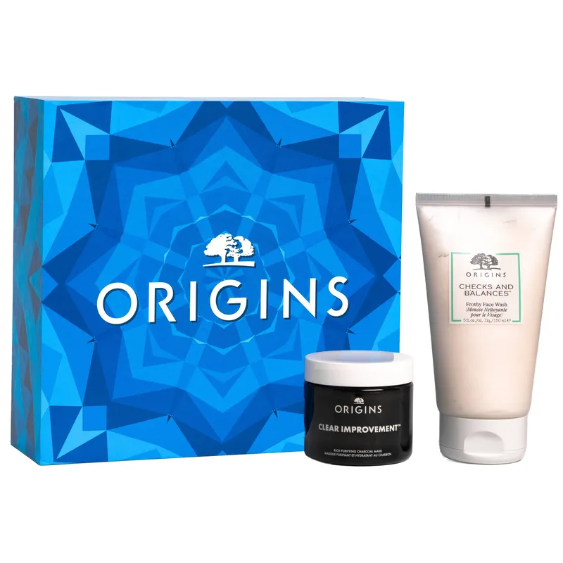 Origins Promo Clear Improvement Rich Purifying Charcoal Mask 75ml & Checks & Balances Forthy Face Wash 150ml