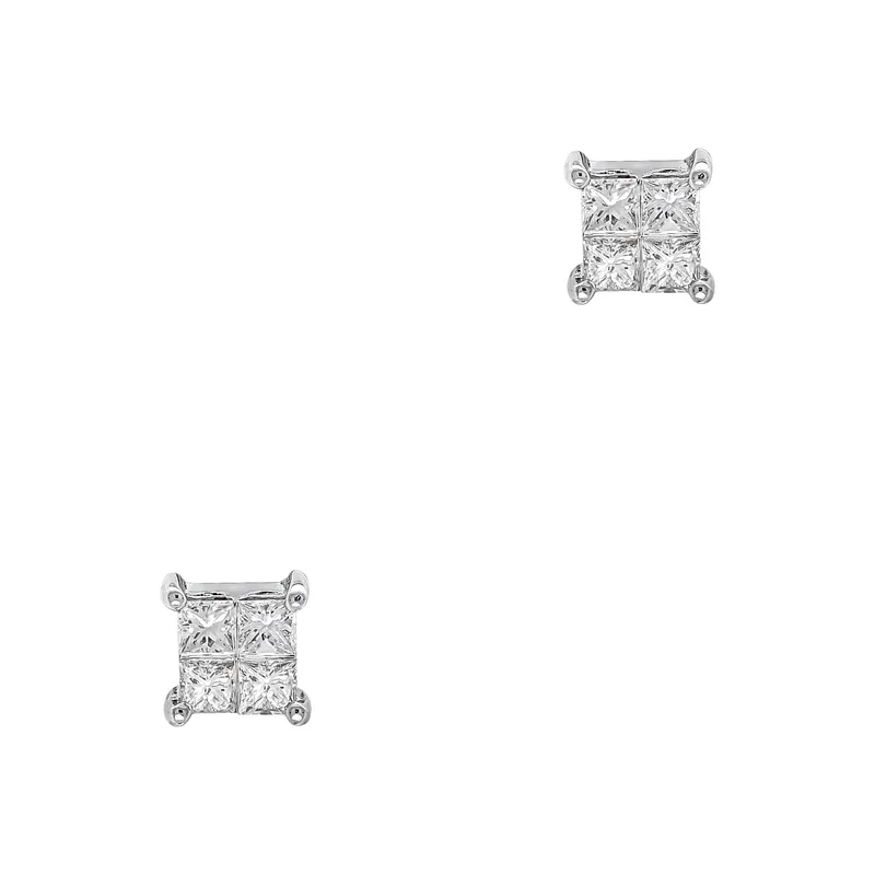 Σκουλαρίκια με Διαμάντια Brilliant από Λευκό Χρυσό 18 Καρατίων DSK3124