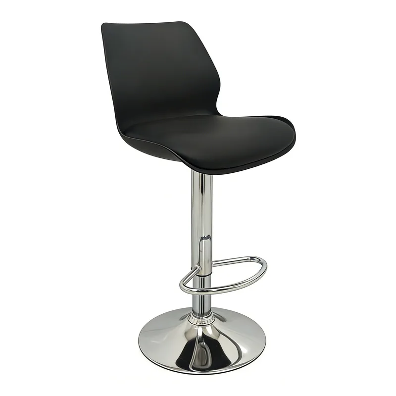 Σκαμπό Μπαρ 2τμχ Bar49 Black Pu/Pvc 39X45X102εκ.