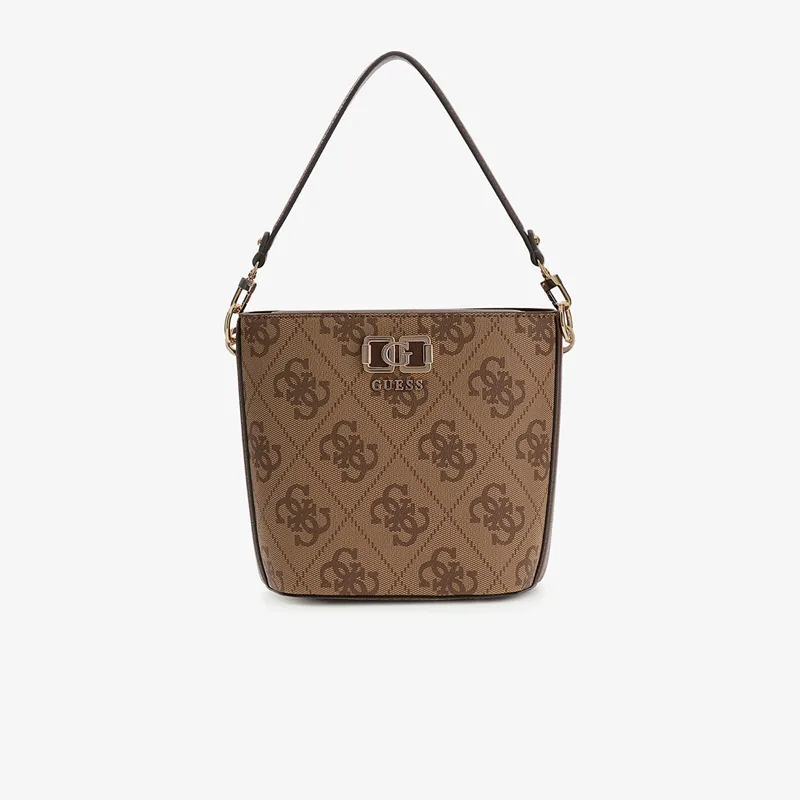 GUESS Karnilla Logo Bucket Latte Logo/Brown Universal