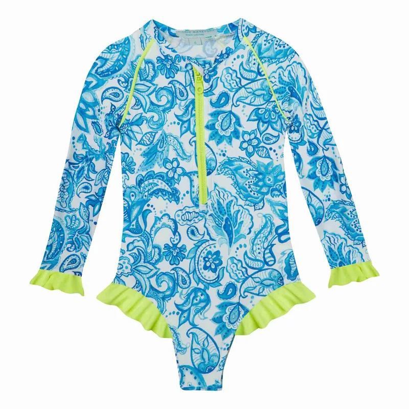 GIRL'S ONE PIECE LONG SLEEVE RUFFLES CYCLADIC