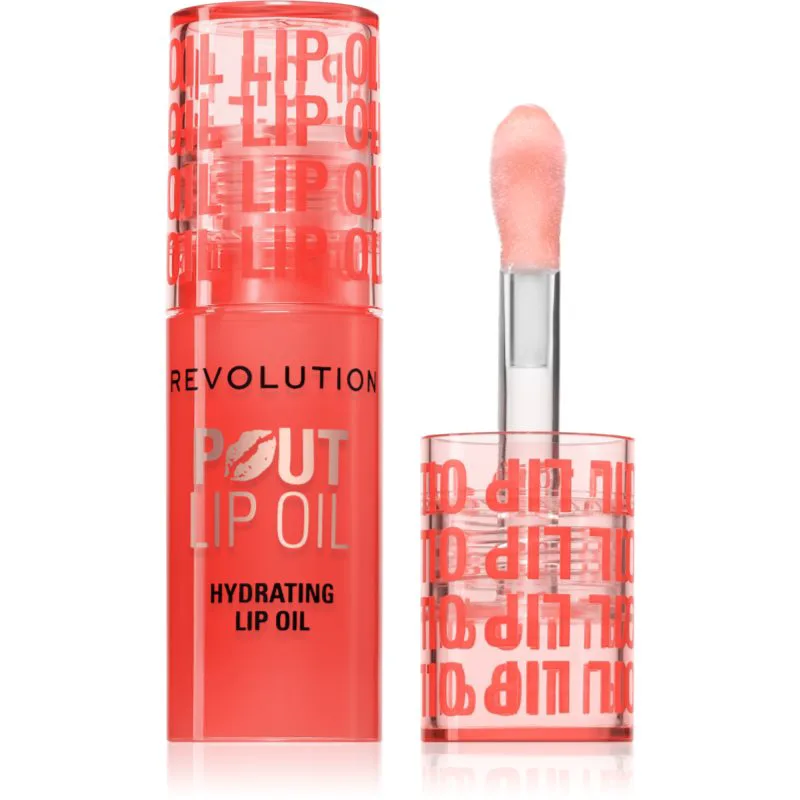 Revolution Pout Lip Έλαιο για τα χείλη με ενυδατικό αποτέλεσμα απόχρωση Peach 3 ml