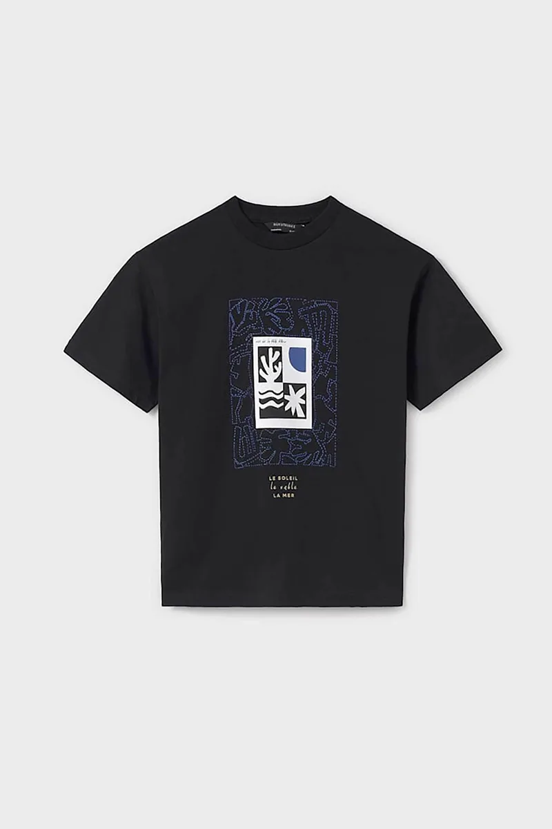 Mayoral παιδική μπλούζα με print - 6005-S25 Μαύρο