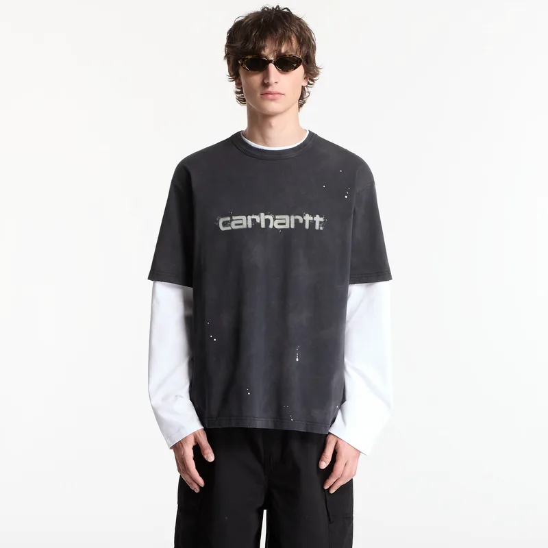 T-shirt Carhartt WIP S/S Painter T-Shirt UNISEX Black Destroy Wash, Splatter XL