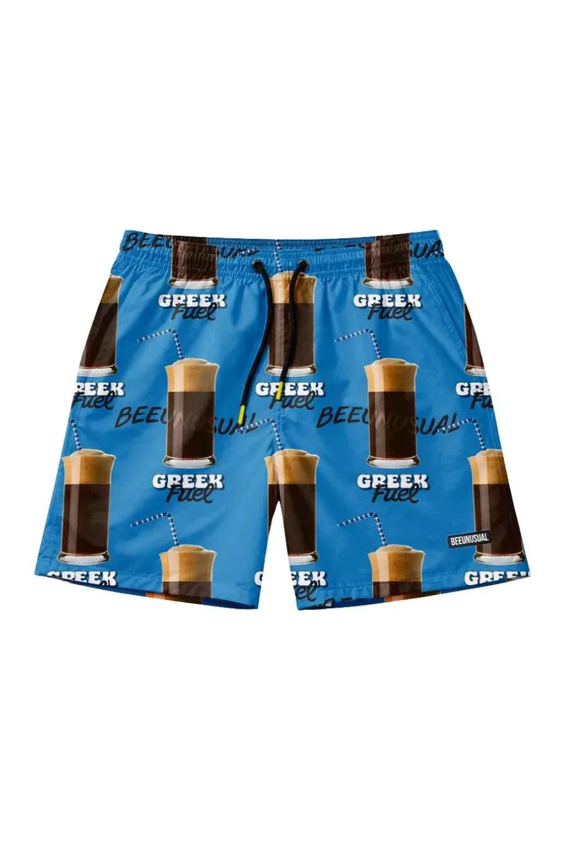 BEE UNUSUAL Μαγιό Greek Fuel Swim Shorts Super Sonic Blue - BLUE-BS-263207-BLUE