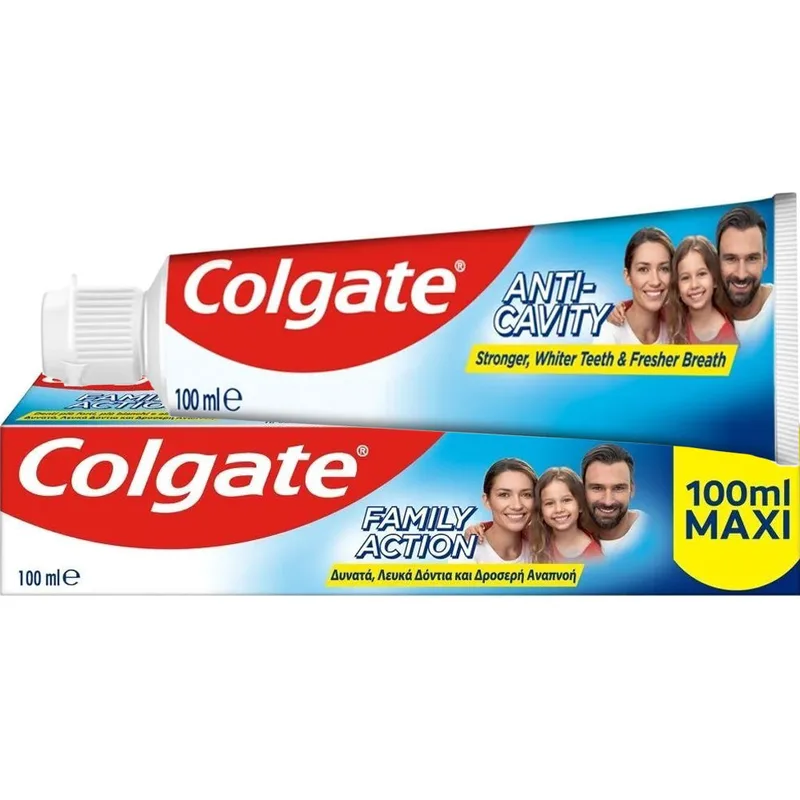 Colgate Family Action Φθοριούχος Οδοντόκρεμα για Όλη την Οικογένεια για Γερά Δόντια & Δροσερή Αναπνοή 100ml